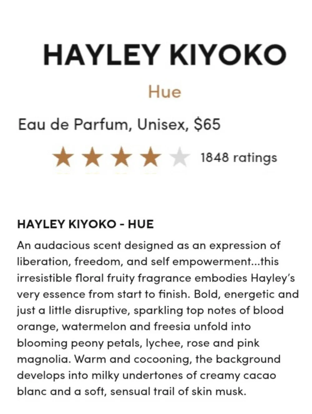 HUE BY HAYLEY KIYOKO Hue EDP